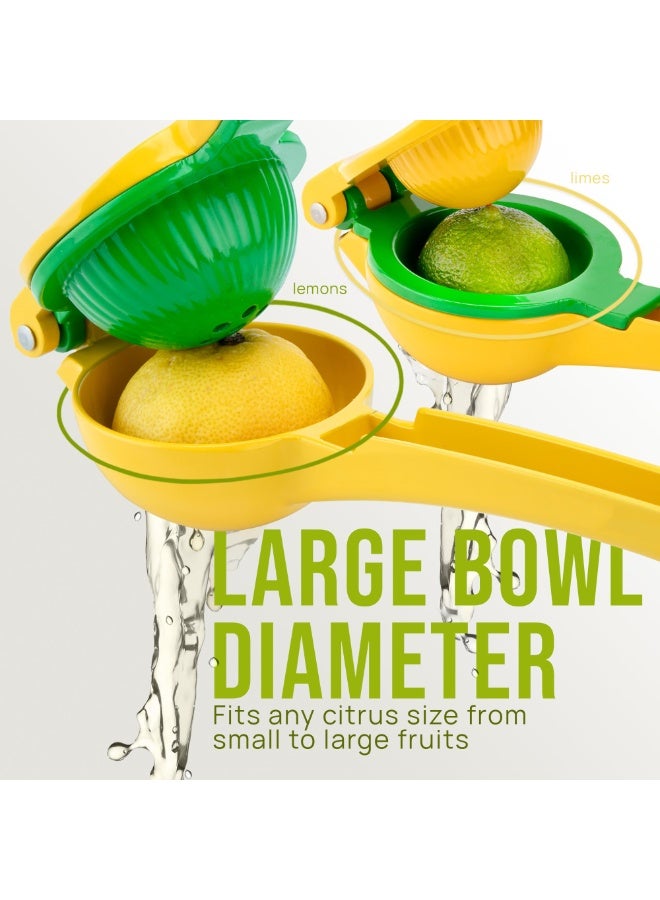 HOMESTAR Hand Citrus Juicer, Heavy-Duty Lemon Squeezer Orange Press, Large Efficient Hand Juicer For Lemon Lime Orange, Multi-Purpose Kitchen Essential Tool, Yellow/Green, 22x7.5cm - Image 3